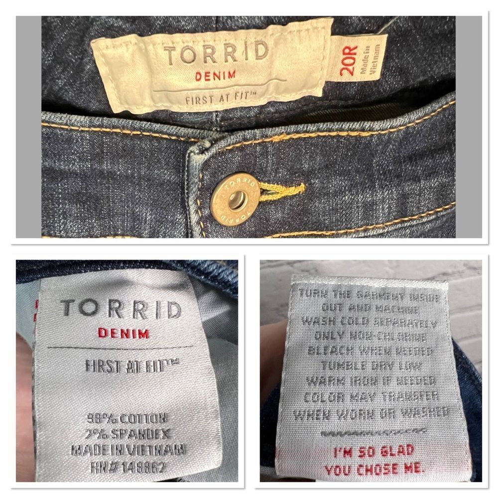 Torrid Plus-Size Crop Boyfriend Straight Vintage Stretch Mid-Rise Jean size 20R - Picture 9 of 9